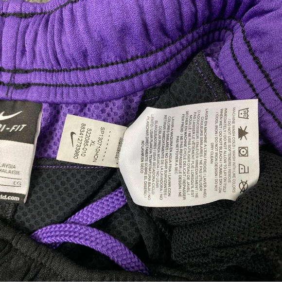 Nike Dri-Fit Black Purple Joggers Youth Size XL - Picture 6 of 12